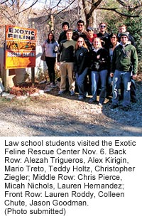 Law students at the Exotic Feline Rescue Center